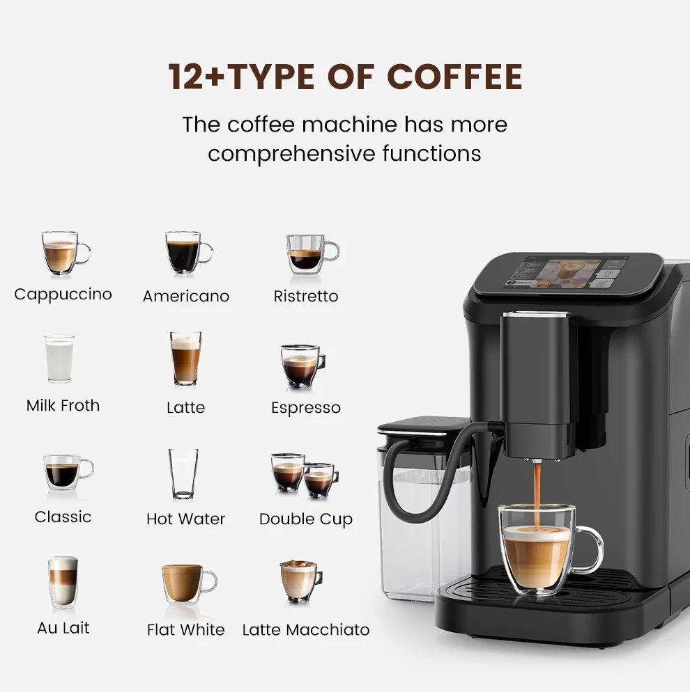 2025 Hot Home Smart Wifi Tuya Auto Fully Automatic Espresso Machine Coffee Maker with App