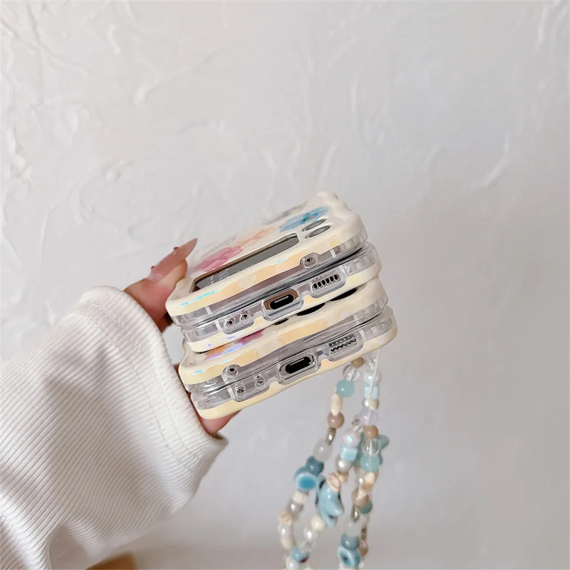 Handy hülle für Samsung Galaxy Z Flip 3 4 5 5g süße Stern blume Barce let Wave stoß feste Abdeckung für Samsung Z Flip3 Flip4 ZFlip5