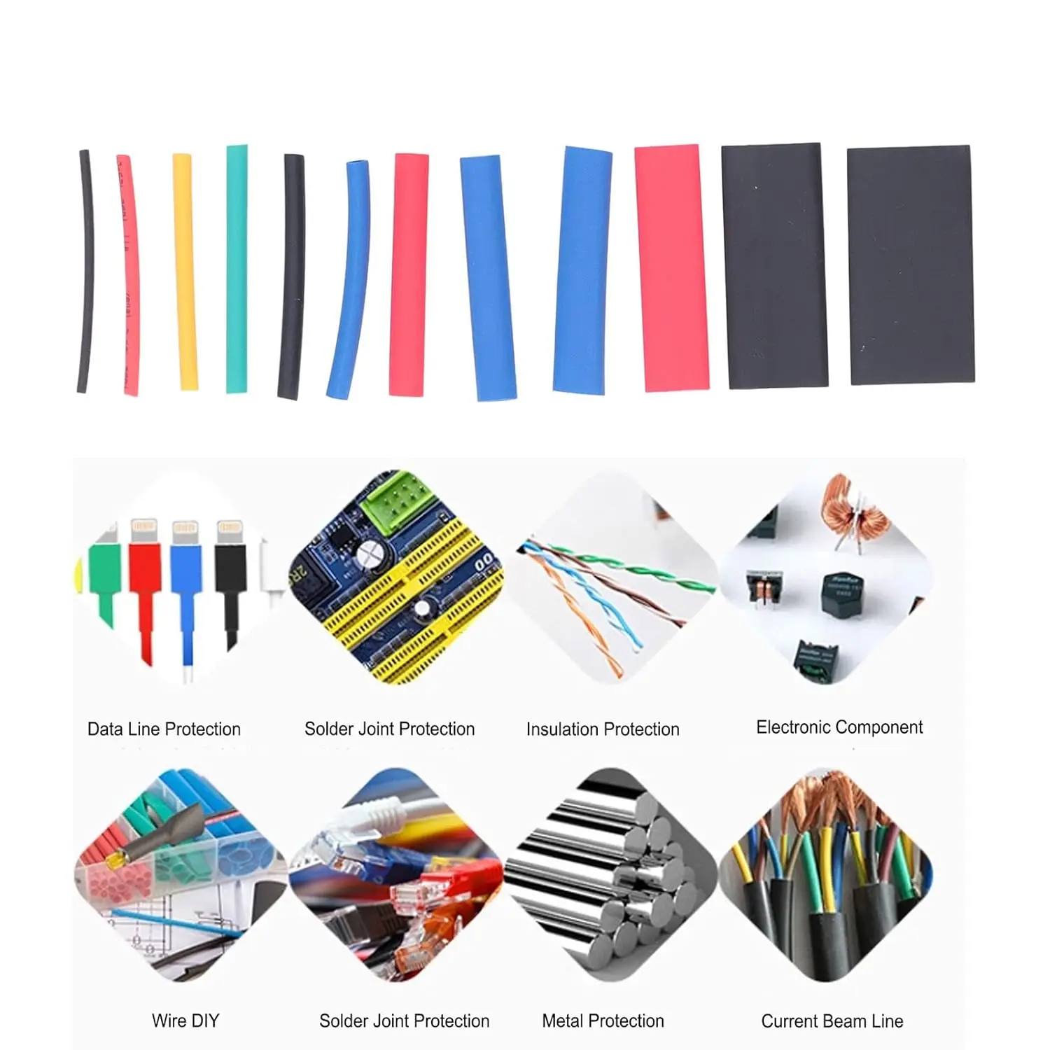 800PCS Heat Shrink Tubing 2:1 Electrical Wire Cable Wrap Assortment Electric Insulation Heat Shrink Tube Kit