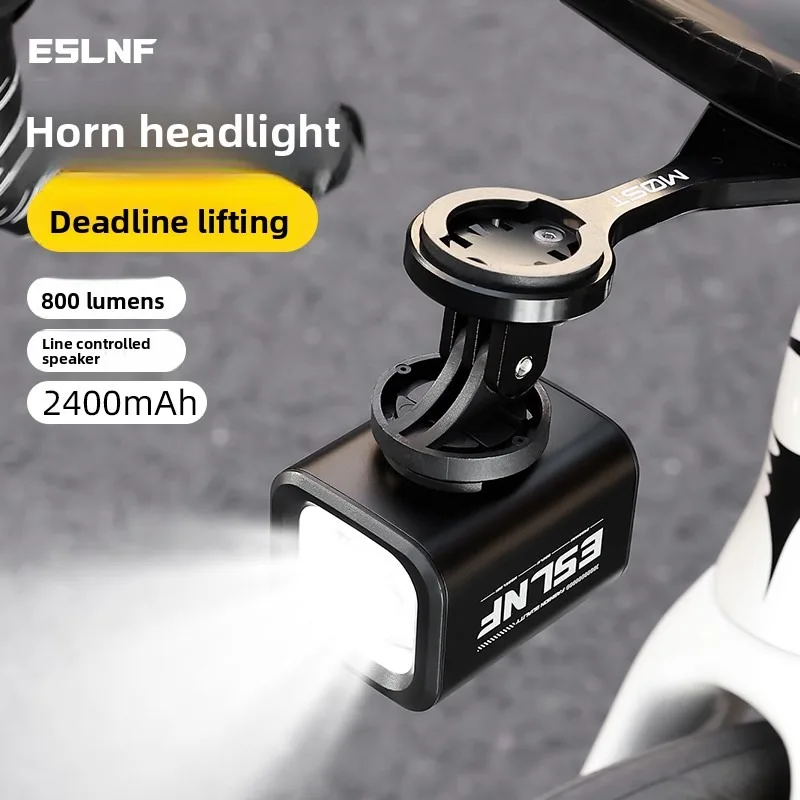 

Bike Front Light Horn with Remote 800LM MTB Bicycle Headlight Rechargeable Waterproof Alloy Flashlight Cycling Lamp Highlight