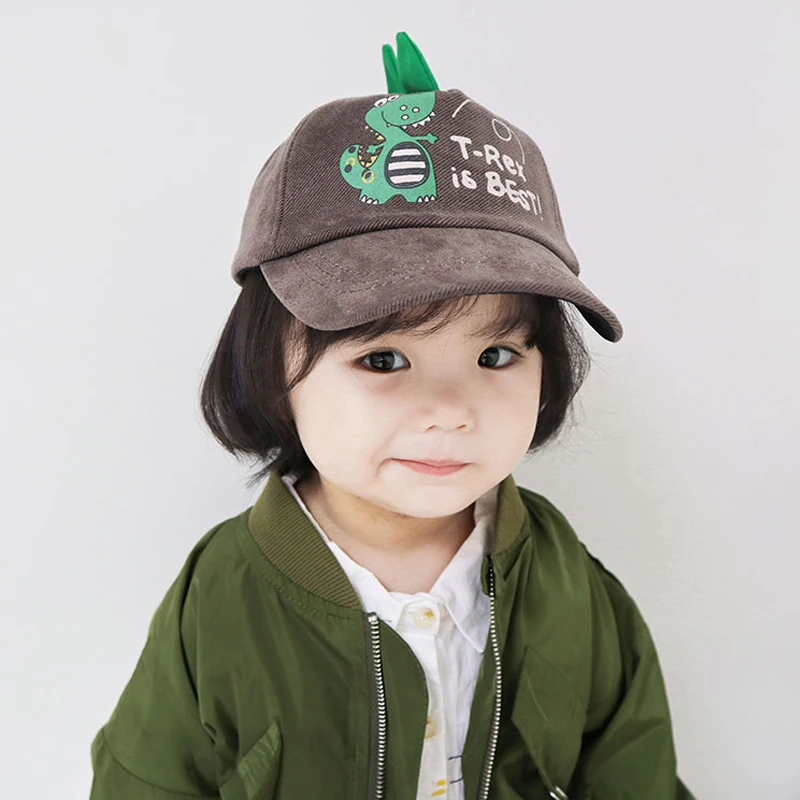 

Boy Girl Baseball Cap,Soft Cotton Lightweight Kids Adjustable Small Dinosaur Pattern Toddler Hat Size For 2-6Age