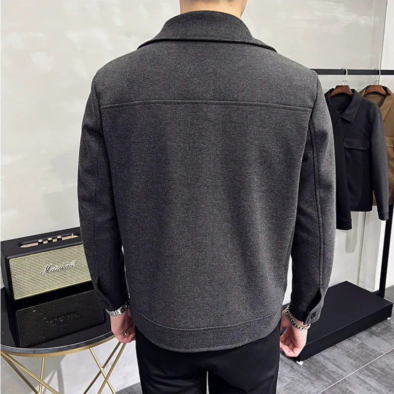 2023 Winter Thickened Warm Woolen Blazer Men\'s Business Slim Fit Casual Suit Coat High Quality Fashion Men Short Suit Jacket