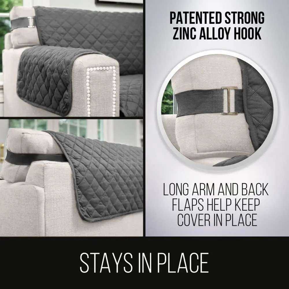 

Sofa Shield Corner Sectional Slip Cover, Large Cushion Protector, Reversible Stain And Dog Tear Resistant Slipcover, Quilted