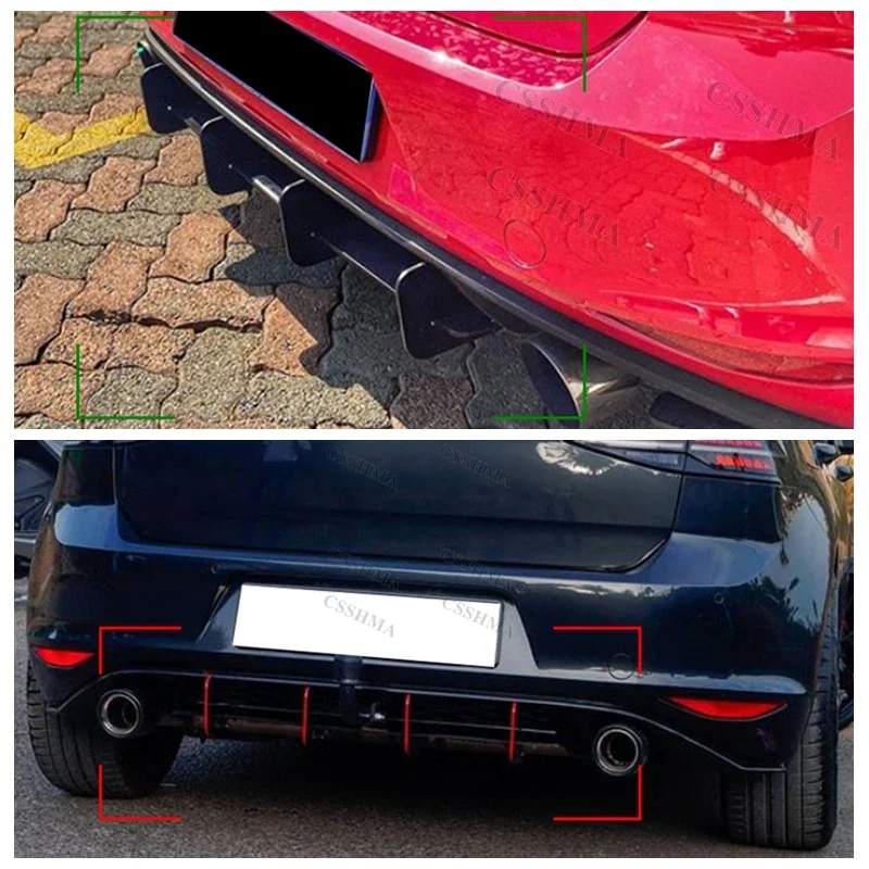 For Volkswagen Golf 7 GTI Golf 7 GTI High Quality Car Rear Bumper Diffuser Lip Spoiler Deflector Body Kit