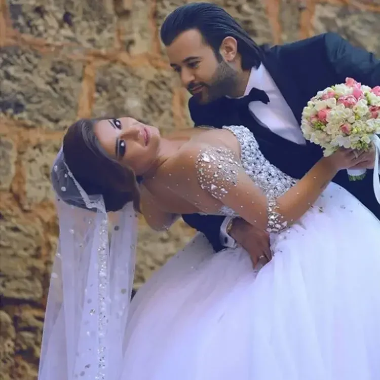 여성 웨딩드레스 맞춤 제작, 긴팔 빈티지 레이스 스위트하트 넥 브라이덜 가운, 백리스 웨딩드레스