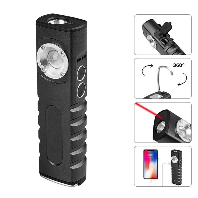 M11K-EDC Flashlight With Auto  Combo Work Light Rechargeable Stepless Dimming Flashlight With Magnet Aluminium Material