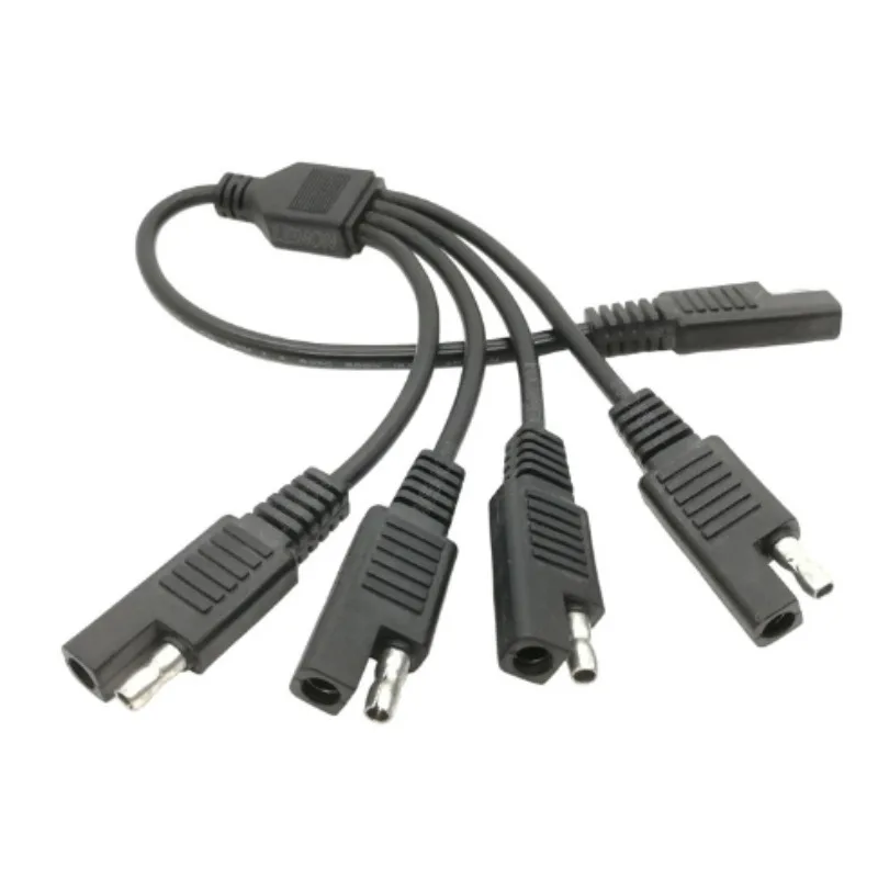 45CM 1 to 4 SAE Power Extension Cable 5-Way 2 Pin Quick Connect Disconnect Adapter Connector