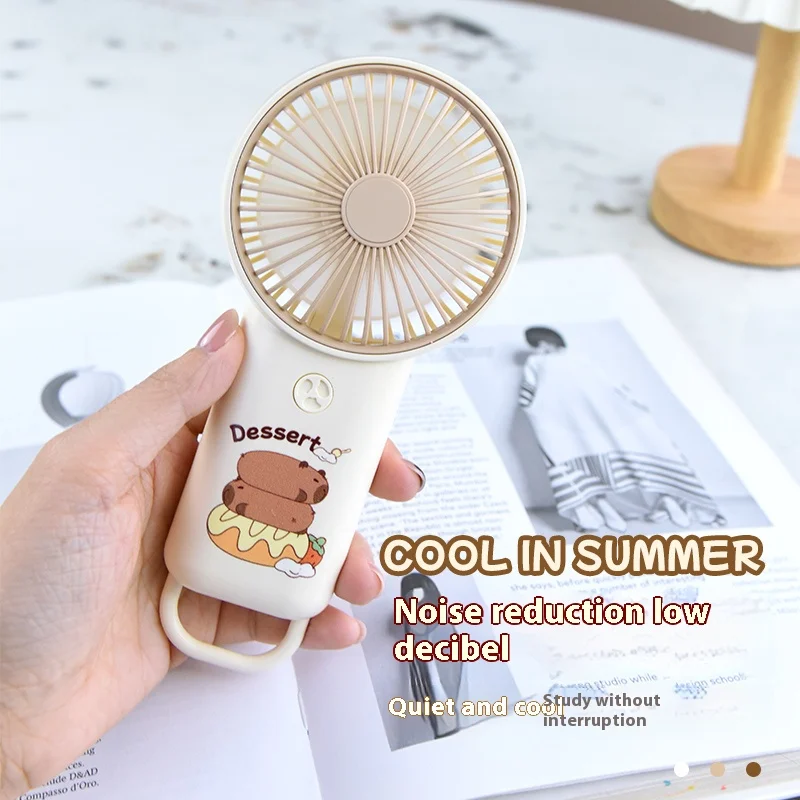 مروحة كهربائية صيفية لطيفة على شكل دولفين مع حلقة تعليق، رياح ثلاثية السرعات، قابلة للحمل ومحمولة للسفر