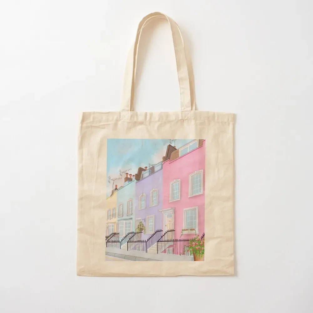 

Chelsea, London Pastel Houses Tote Bag women bag personalized university canvas