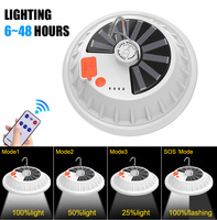 Remote Control Rechargeable 120LED Bulb Lamp Home Portable Lantern Emergency Night Market Light Outdoor Solar Camping Tent Light