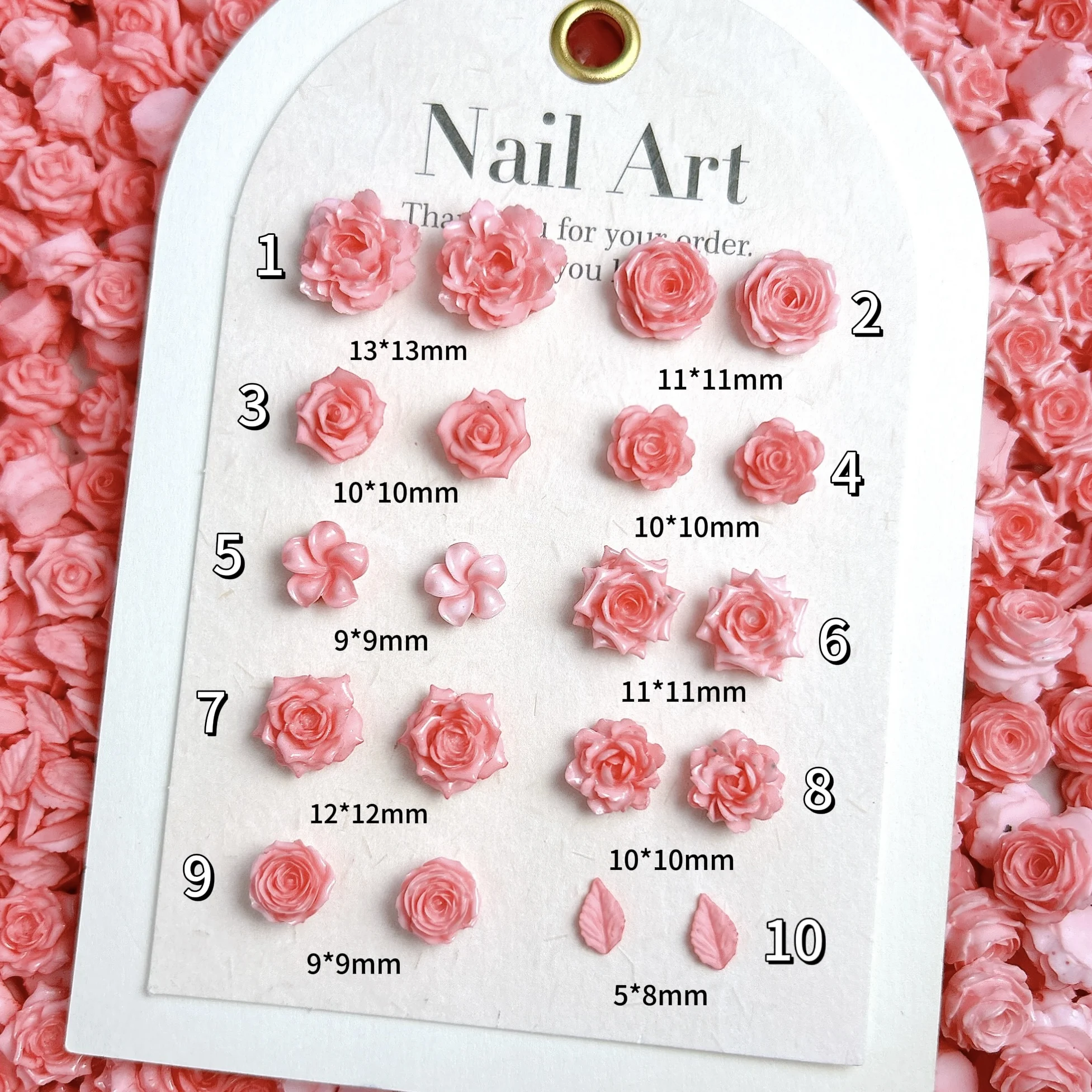 50 قطعة مضيئة مقلد الورد الفاوانيا كاميليا الراتنج مسمار الفن السحر شفافة فراشة لينة زهرة سلسلة مسمار الزينة DIY بها بنفسك