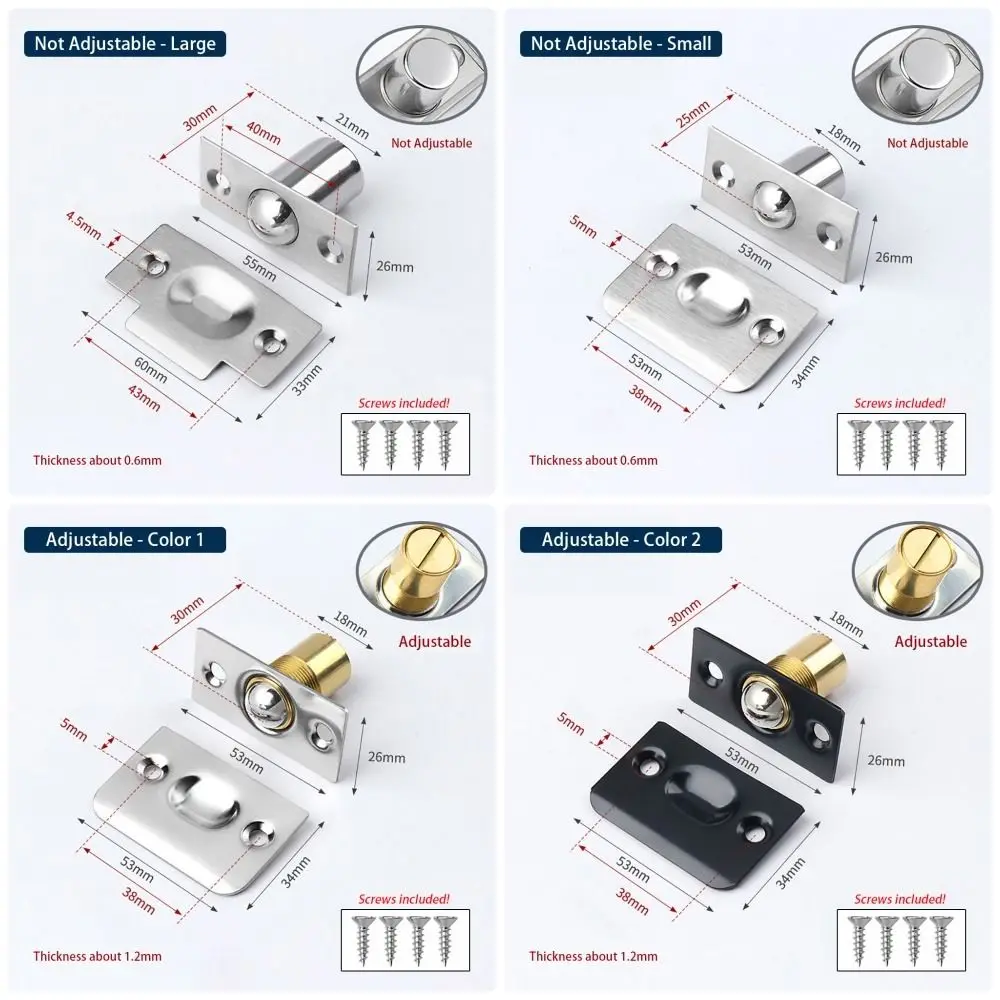 1 مجموعة خزانة بوابة خزانة الباب الكرة الصيد الربيع الرول الكرة الأثاث الأجهزة الباب سدادة قابل للتعديل مع مسامير