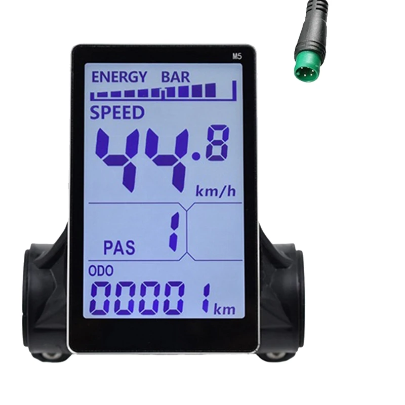 Medidor de Display LCD para Bicicleta Elétrica, Tela de Painel LCD, Scooter E, Mountain Bike, 5Pin, M5, 24V, 36V, 48V, 60V