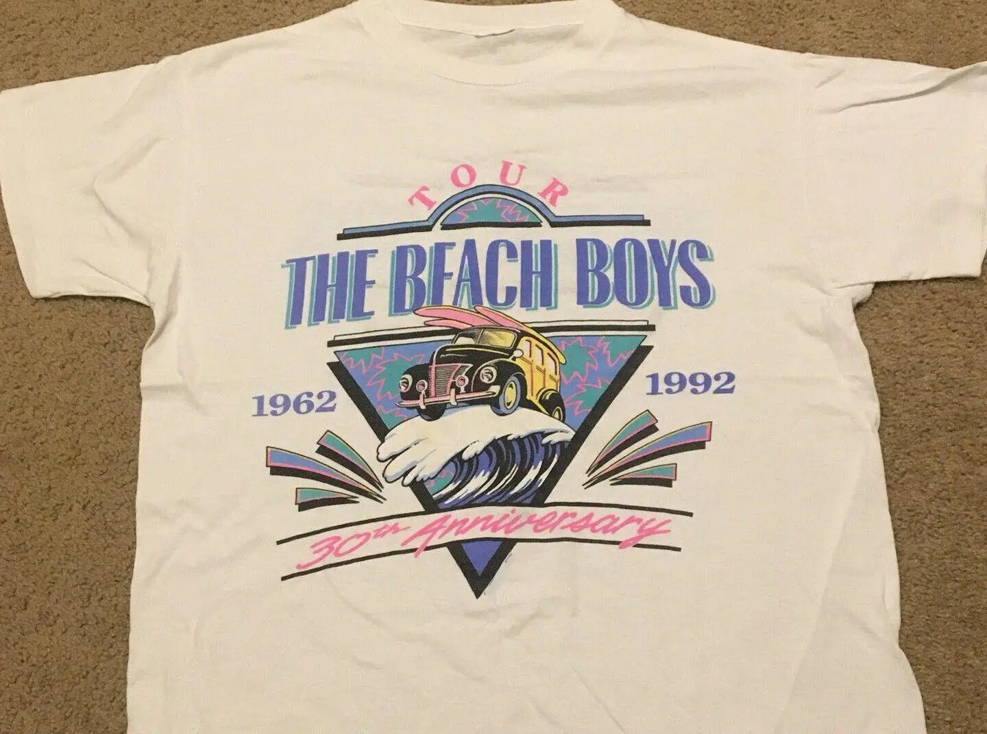 Vintage The Beach Boys Tour Anniversary Men T shirt White All Sizes JJ1152