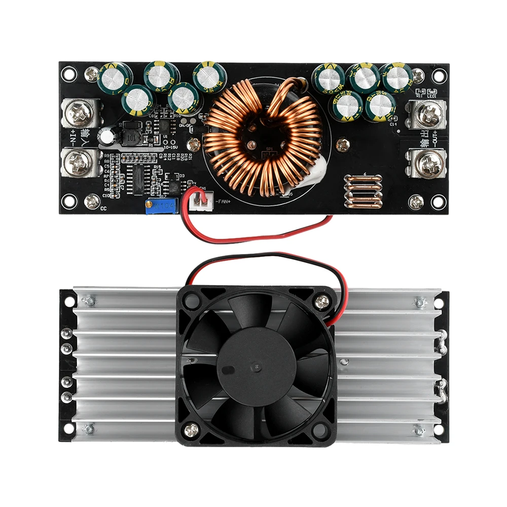 1200W/1500W Adjustable DC-DC Step-Down Power Supply Module, DC 15V–90V to DC 2.5V–72V Step-Down Power Supply Module