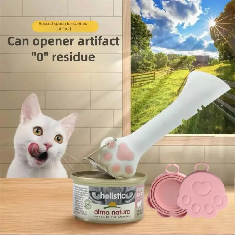 

Pet Cat Food Can Sealing Cover Spoon Dog Cat Can Opener Feeding Scoop Soup Ladle Sealing Fresh Lid For Your Pet Supplies Needs