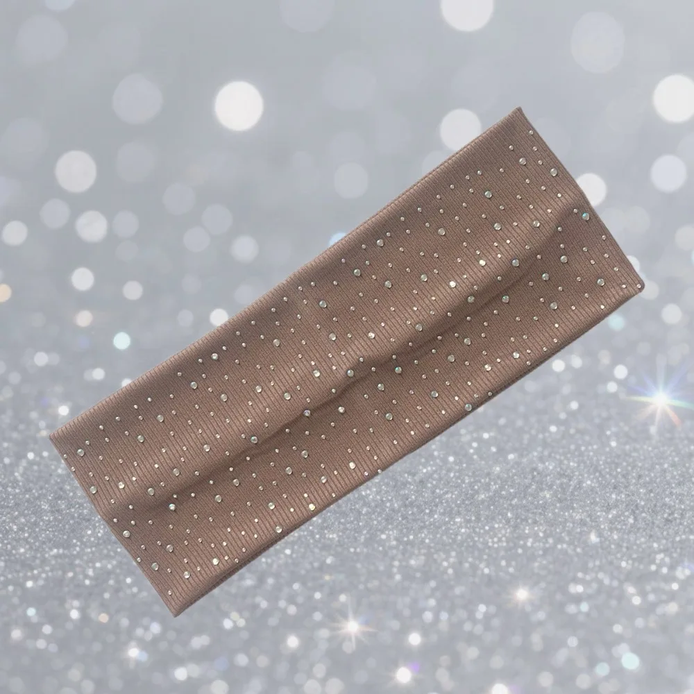 

New Sweat-Absorbing Yoga Headband Elastic Bling Diamond Headscarf Solid Color Breathable Hair Hoop Sports