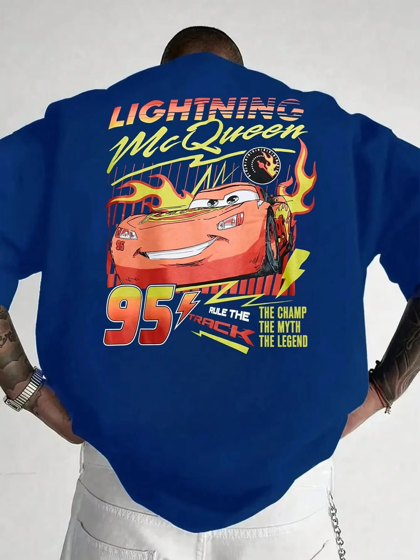 Koszulka damska Disney 2026, nowy trend w modzie wyścigowej, nadruk z kreskówki Zygzak McQueen, łatwa w stylizacji, plus size, krótki rękaw.