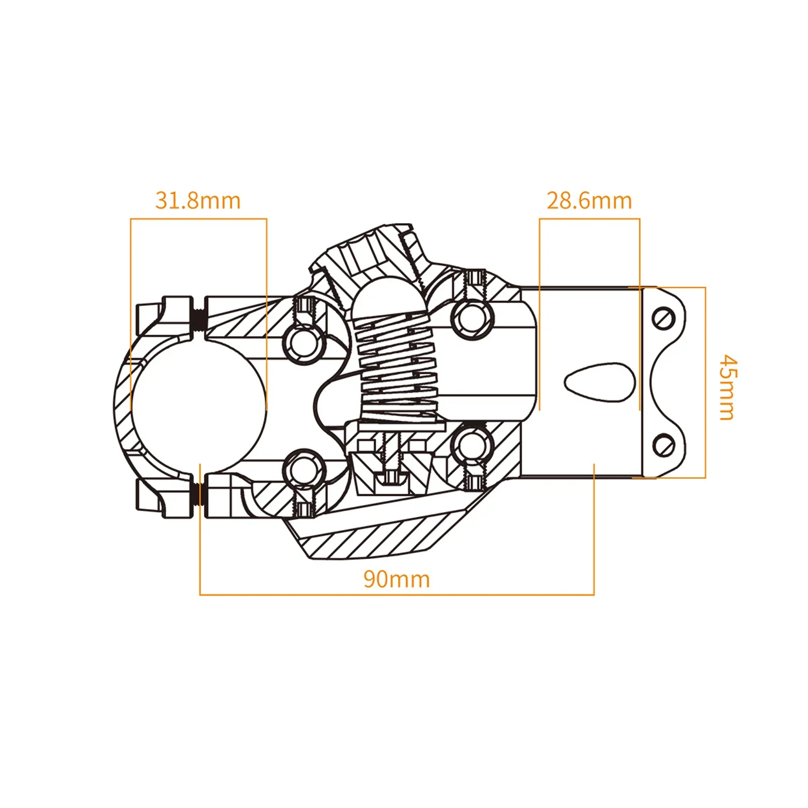 MEROCA Damping Bicycle Stem Aluminum Alloy High Strength with Damping for 31.8mm Bike Handlebar 28.6mm Fork Caliber