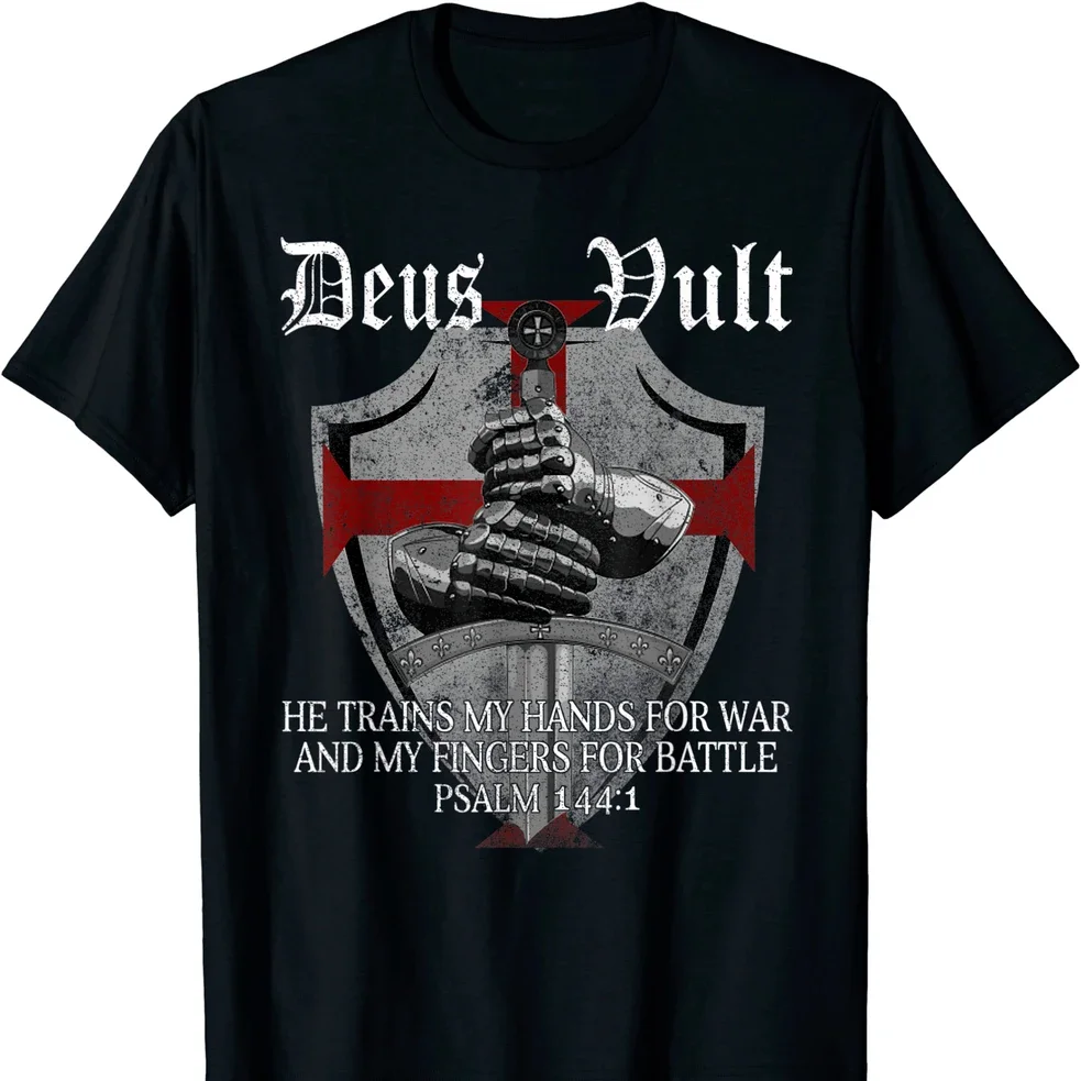 Christian Warrior Knight Templar Crusaders T-Shirt 100% Cotton O-Neck Summer Short Sleeve Casual Mens T-shirt Size S-3XL