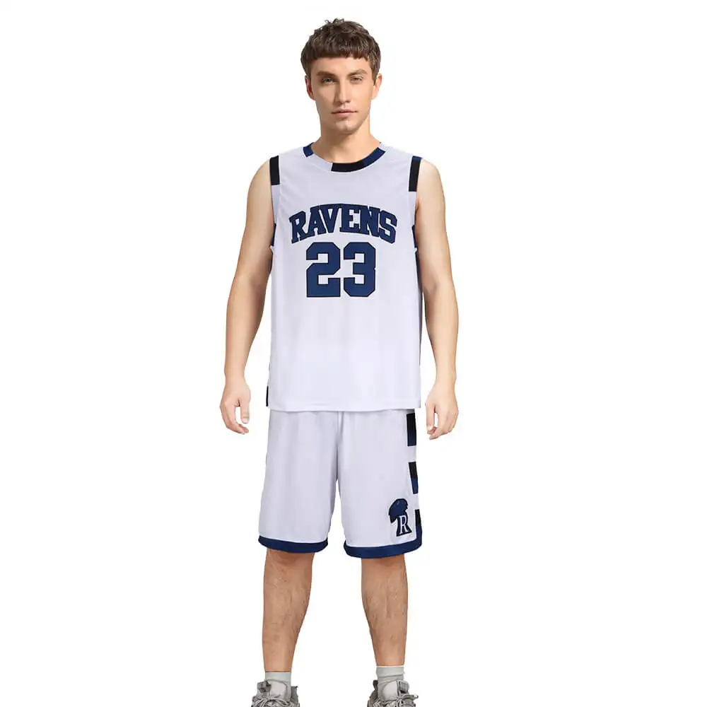 

Movie Ravens Nathan Scott Basketball Jersey White One Tree Hill Sportswear T-Shirt Pants for Men #23