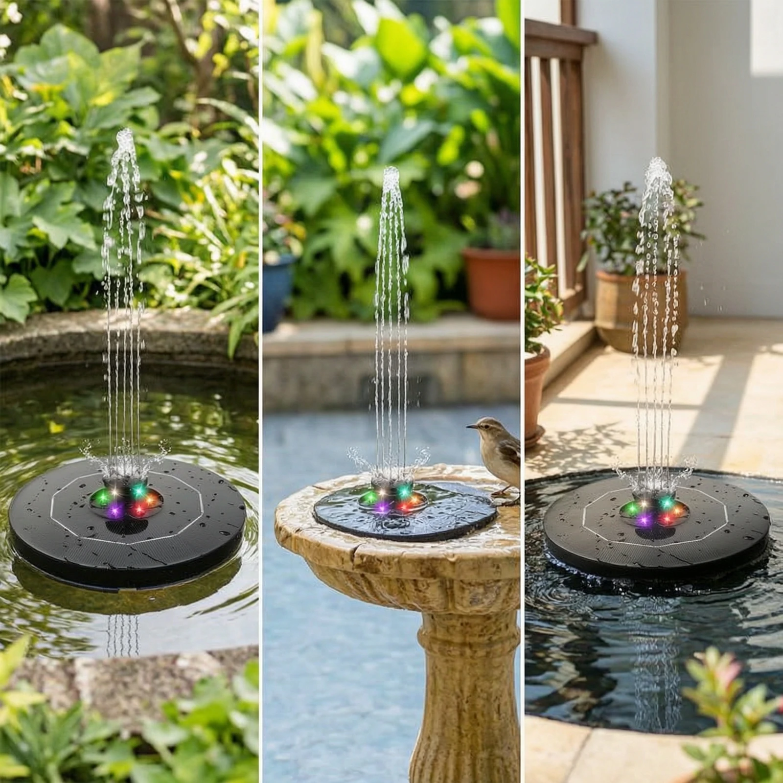 Solar Fountain with LED Lights - đánh giá và giá Bonsai Garden Fountain