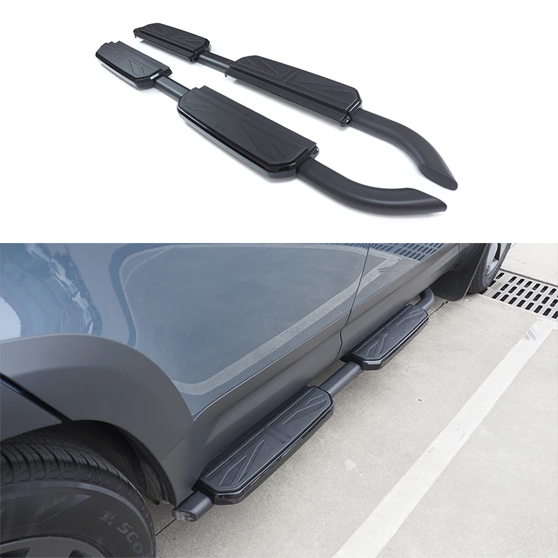 

Black Fixed Step Side Pedal Running Board Footstep Bar for Land Rover Defender L663 W/national Logocustom