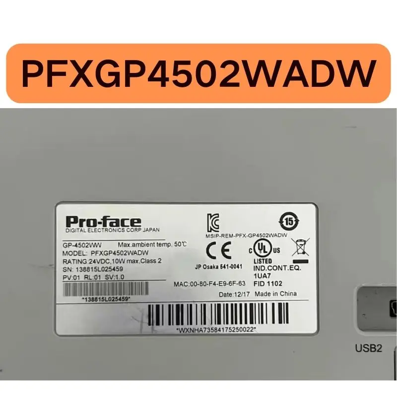 

Second hand CP-4502WW PFXGP4502WADW tested OK and the function is intact