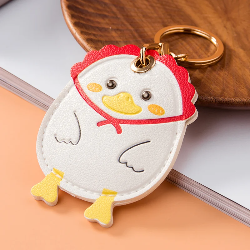 Chicken Entrance Guard Card Set Key Chain Pendant Creative Happy Duck Elevator Entrance Guard IC Bus Card Protective Cover Penda