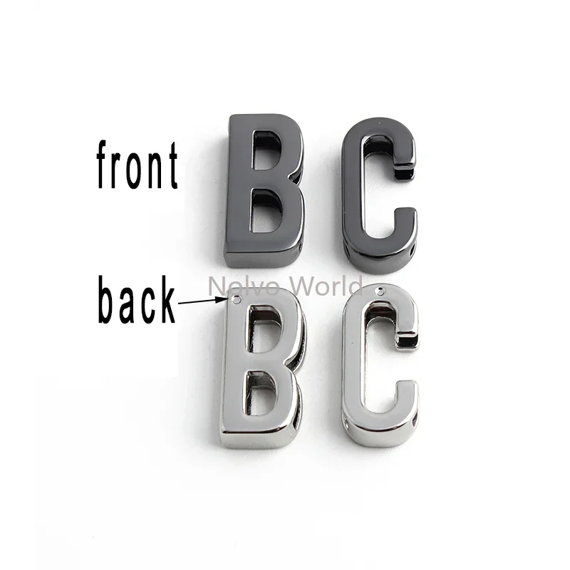 10/50PCS 19MM Polished Slide Letters Alphabet A-Z For DIY Craft Charms Wristband Jewelrys Making Keychain Pet Collar Accessories