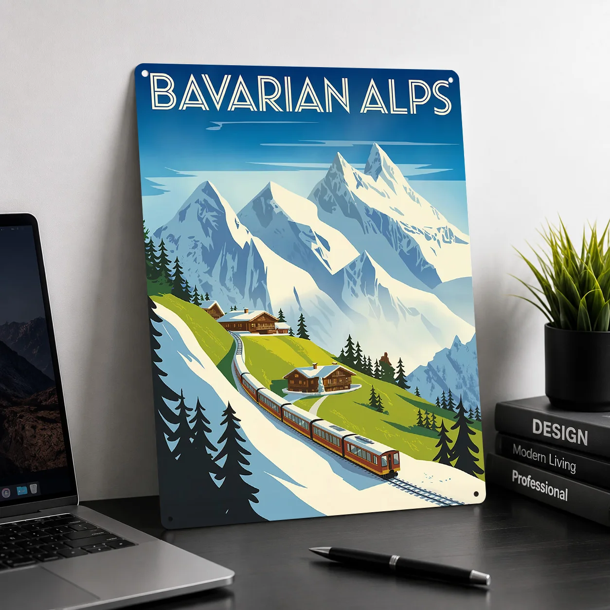 Bavarian Alps Travel Metal Poster Perfect Gift for Fans Lovers Customized Wall Art Metal Sign for Interior Room Decoration Man