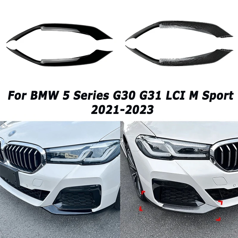 Car Front Bumper Wrap Corner for BMW 5 Series G30 G31 LCI M Sport 2021-2023 Diffuser Splitters Exterior Tuning Car Accessories