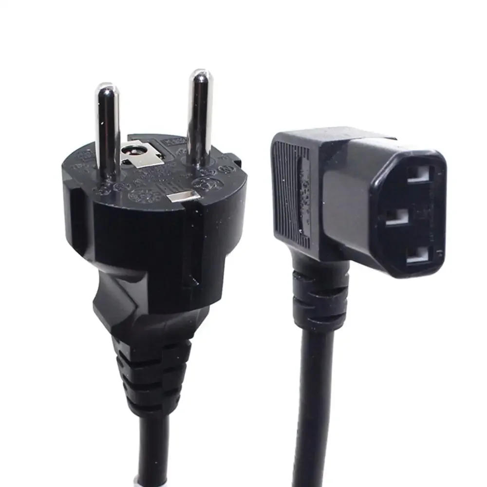 1.8m IEC C13 Right Angle Adapter Lead Cord European Schuko CEE7/7 Extension Cable VDE Angle Power cord