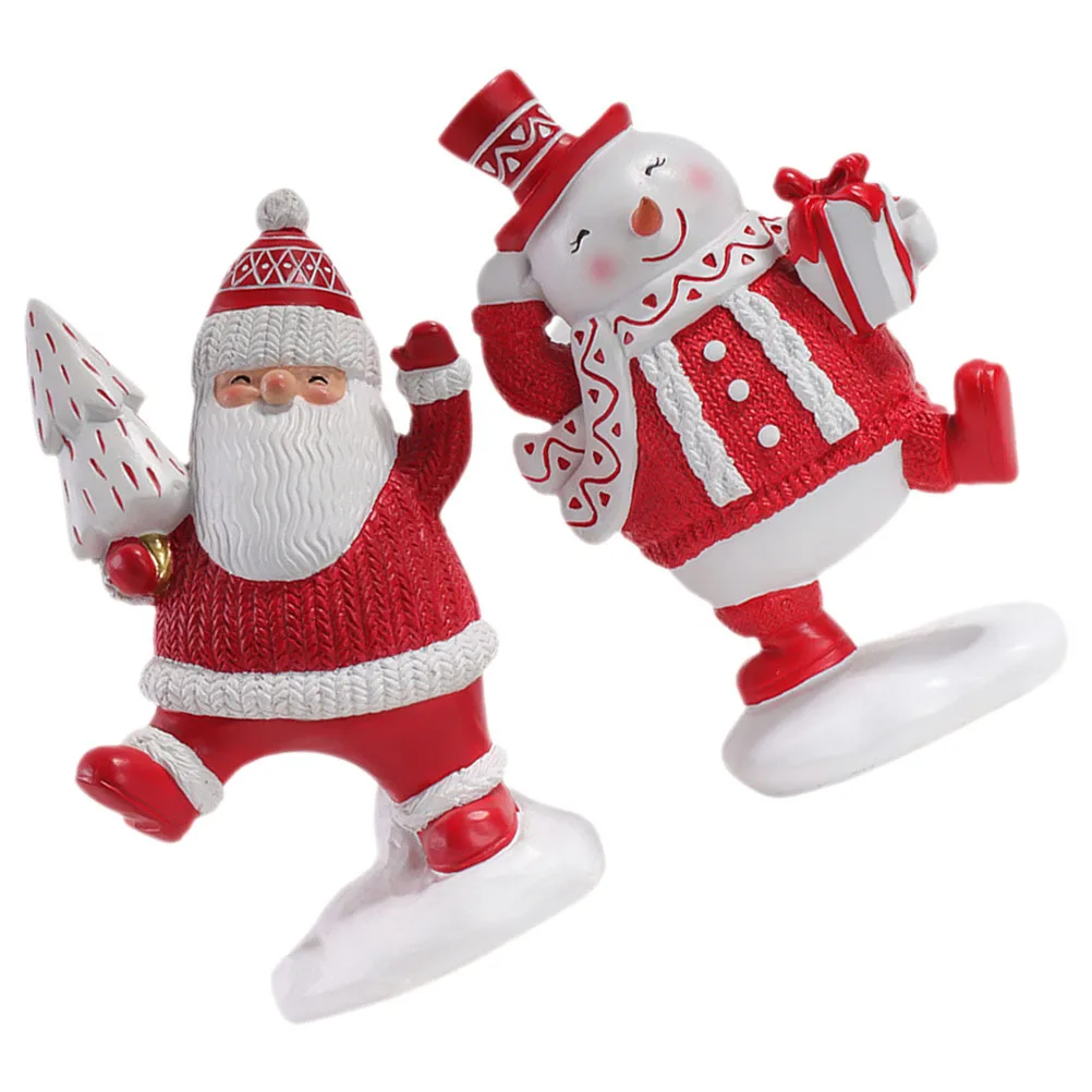 

1Set Christmas Snowman Decoration Resin Craft Ornament for Tabletop Centerpiece Holiday Display Xmas Festive Atmosphere Accent