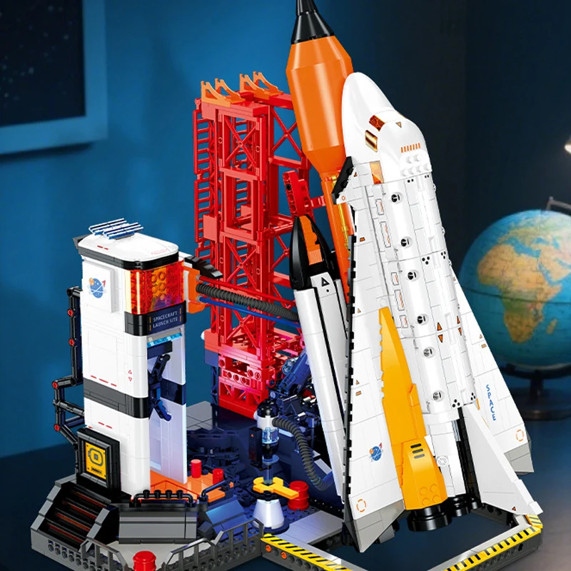 

IN STOCK MOC Idea Space Launch Site Building Blocks Model Spacecraft Bricks Assembling DIY Toys for Boys Christmas Gift Set