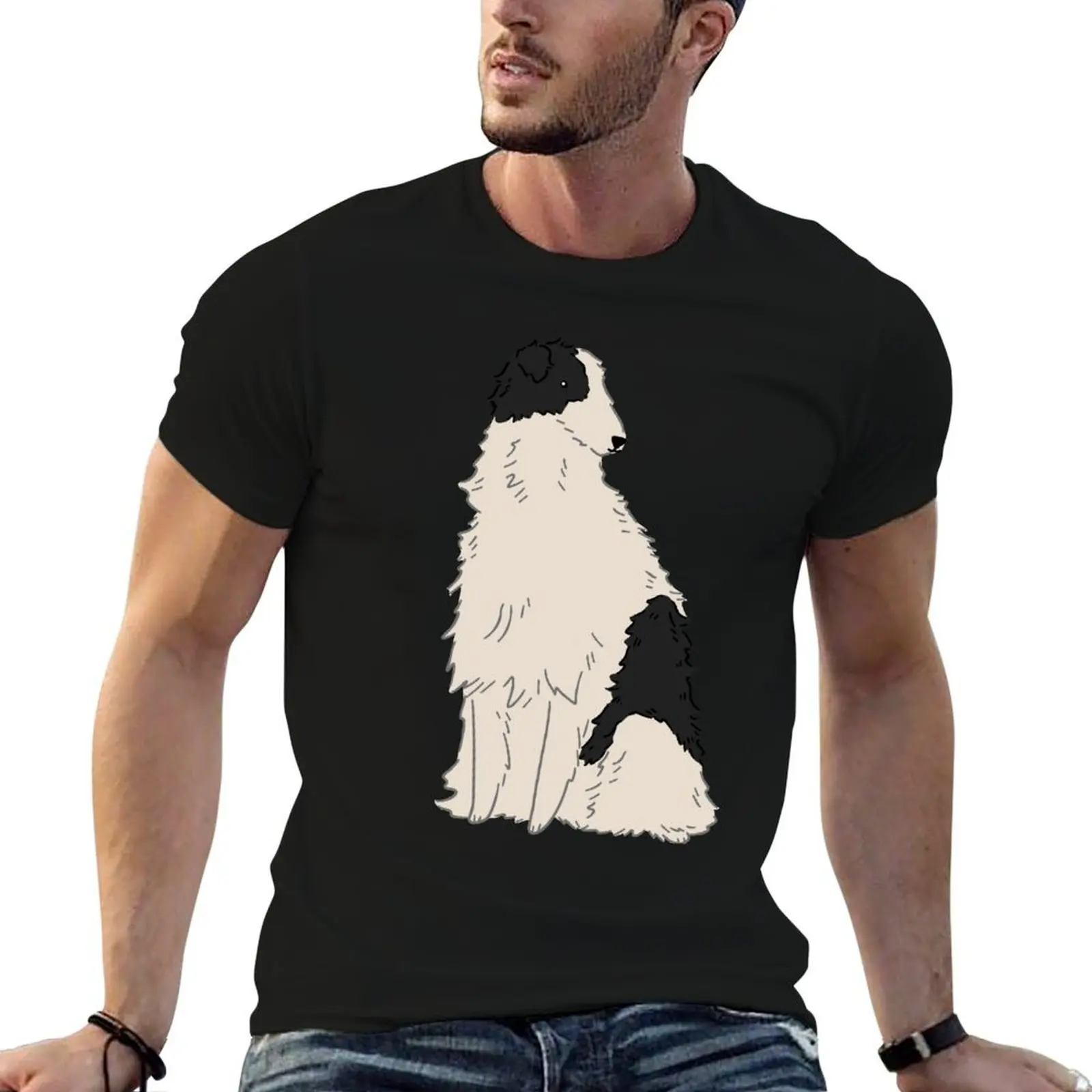 

Black and White Borzoi T-Shirt t shirt personalised man graphic t shirt g man t shirts for men T-Shirt