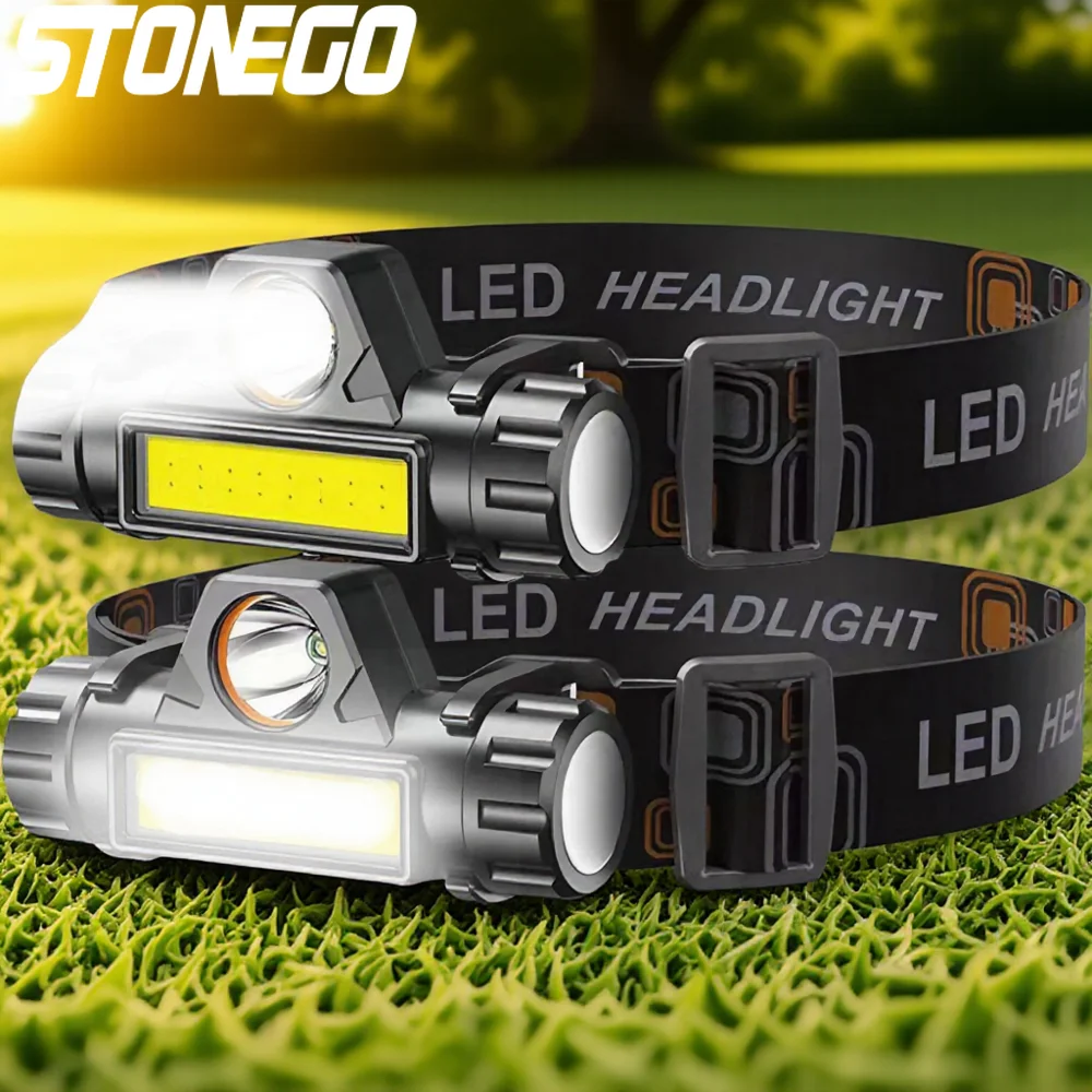 

Portable Rechargeable LED Headlamp Outdoor Fishing Camping Hiking Headlight Dual Light Source COB Bright Beam