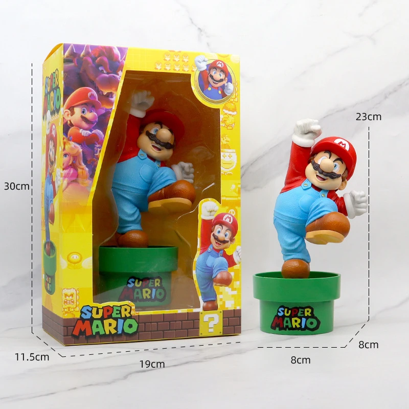 Super Marios Bros Action Figure 24cm Cartoon Anime Figure Model Dolls Kids Toys Collection Car Ornament Kawaii Room Decoration