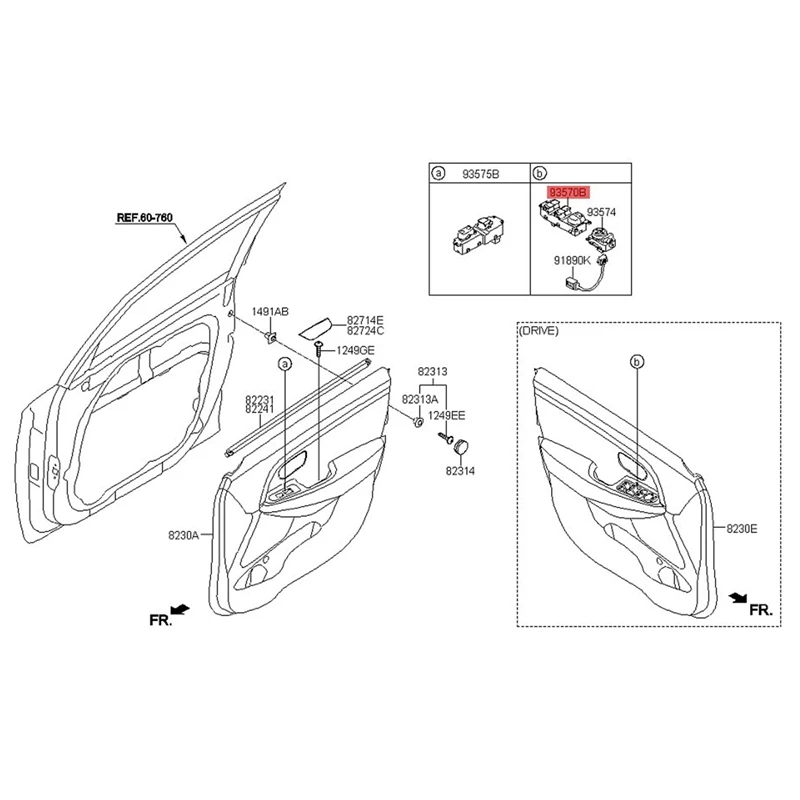 

93570A4010 Car Front Left Door Glass Lifter Control Switch Button LH For-Kia Rondo Carens 2013-2016 93570-A4010