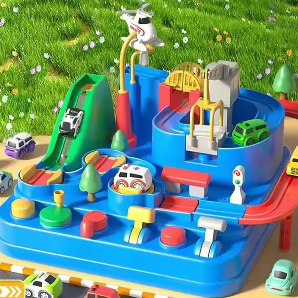 Racing Rail Car Model Educational Toys Children Track Adventure Game Animals Space Rocket Toys Brain Interactive Educational