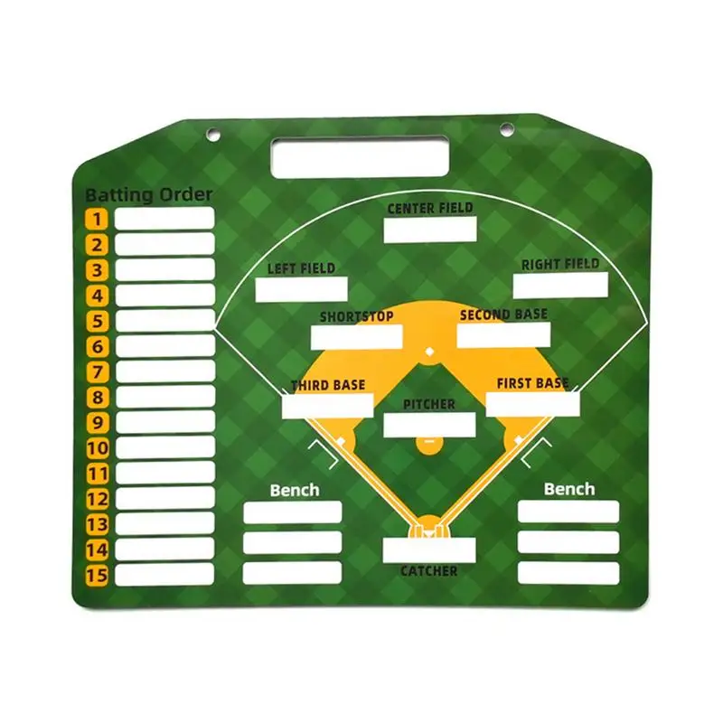 Baseball Trainer Clipboard Reusable Baseball Lineup Board With Double Sides Ball Sport Court White Board For Dugout For Baseball