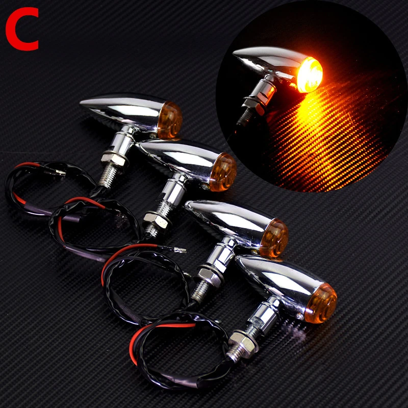 ل هارلي سبورتستر بوبر مروحية صغيرة 4 قطعة EM رصاصة العالمي للدراجات النارية بدوره إشارات مؤشر ضوء العنبر الدخان موتو