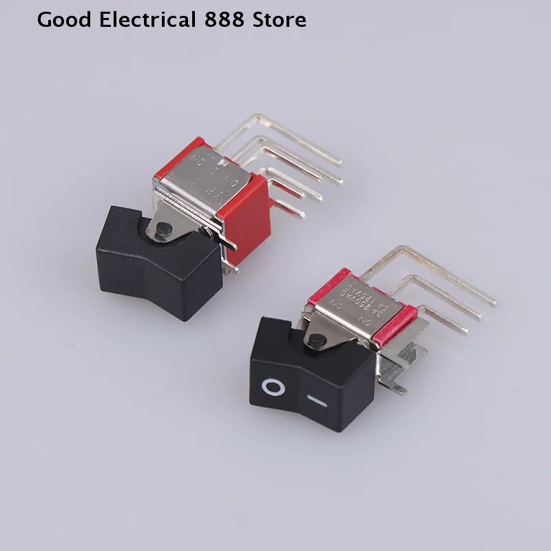 【GE】1pcs RLS-202-A4-00 Rocker Arm Connector Ship Type Button Rocker Bent Feet Side Switch 6 Feet 2 Gears