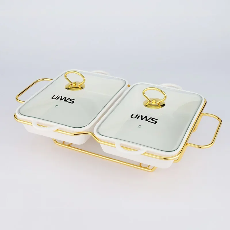 Ceramic alcohol dining stove wrought iron rack three grids alcohol dry pot dining  food heating stove hotel ceramic alcohol