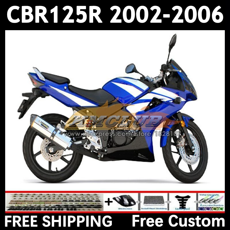 +Tank For HONDA CBR-125R CBR125RR CBR white blue 125 125R 91No.4 CBR125R 02 03 04 05 06 125CC 2002 2003 2004 2005 2006 Fairing