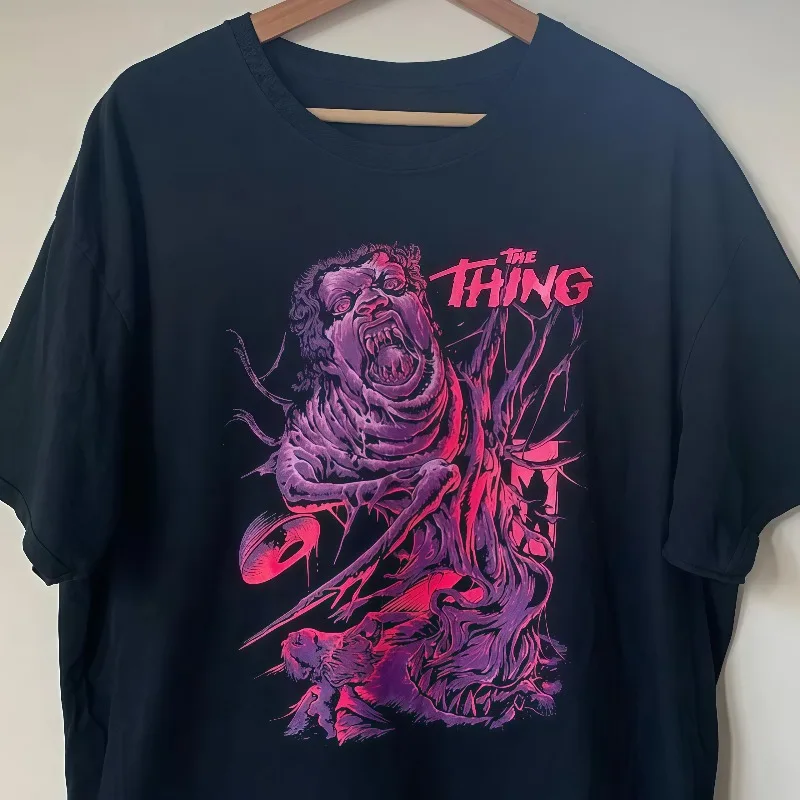 Letnia Wyprzedaż Koszulka The Thing 1982 John Carpenter Kultowy Klasyk Horror Obcy Potwór Wzór Damska Koszulka