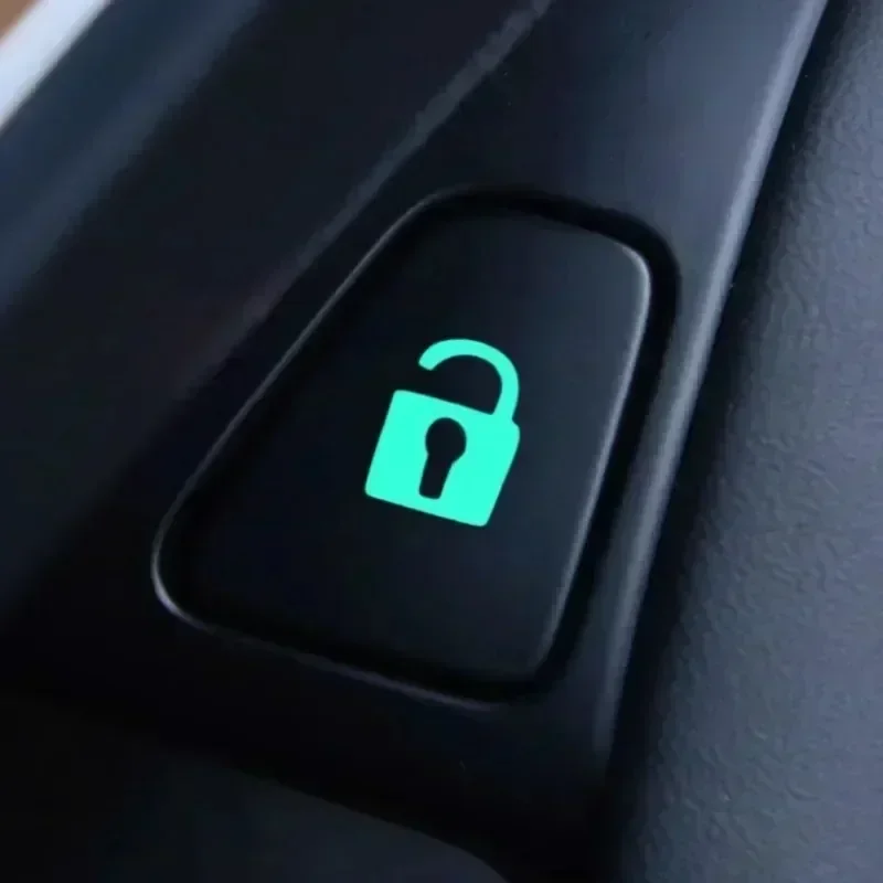 NOVAS adesivos de botão de carro que brilham no escuro - decalques fluorescentes verdes/azules/laranja para controles interiores (ajuste universal)