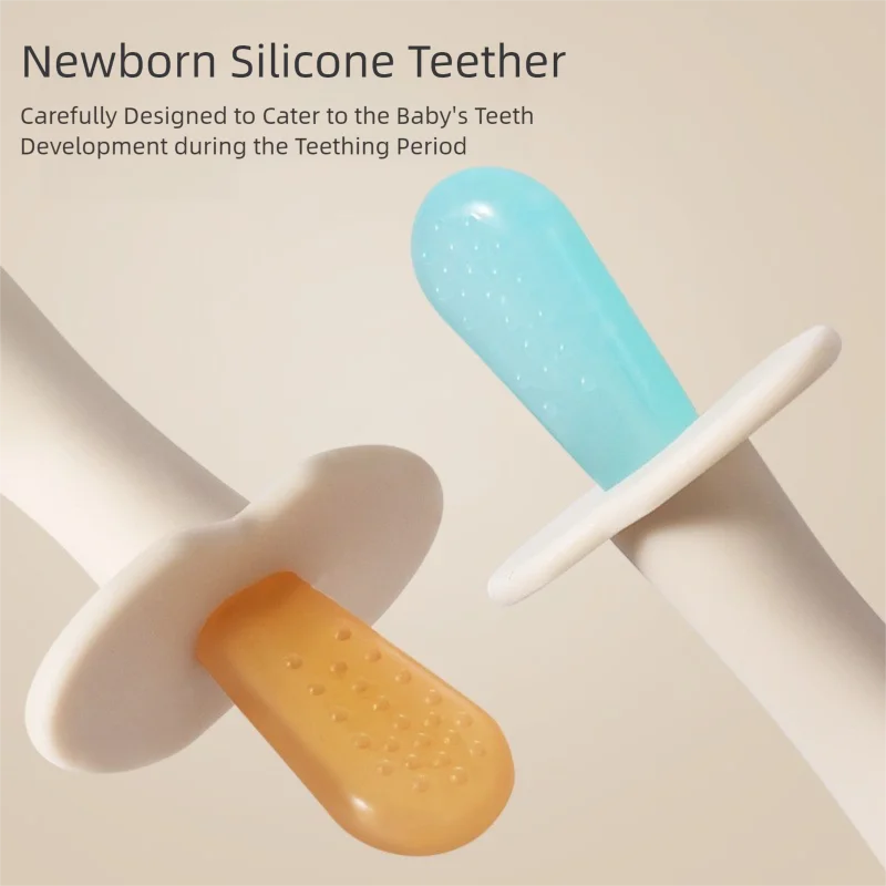 

1 Pc Silicone Teether for Babies - Infant Teething Toy for Oral Phase, Nanosilver Teething Stick with Two-Tone Design