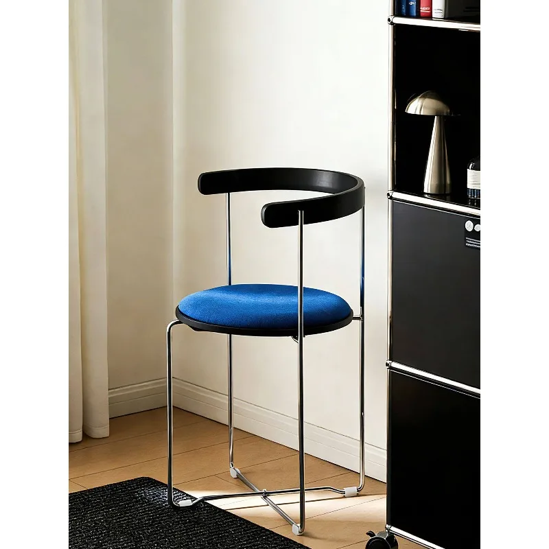 

Foldable dining chair small apartment eating solid wood restaurant makeup stool