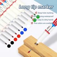 6/10pcs/Set Long Head Oil Markers Pens Waterproof Multi-purpose Red/Black/Blue/White Ink Deep Hole Metal Thin Marker Pens